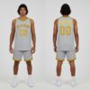 Custom Black Silver Gray Basketball Gold Jersey, Design Your Own Basketball Jersey