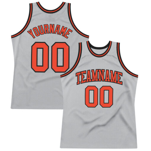 Custom Black Silver Gray Basketball Orange Jersey, Basketball Jersey Designs