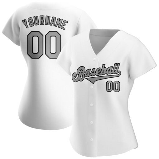 Custom Black White Baseball Gray Jersey, Baseball Jersey Design
