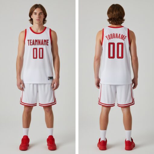 Custom Black White Basketball Red Jersey, Design A Basketball Jersey