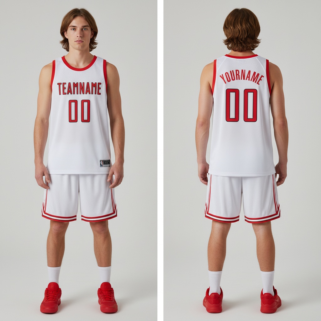 Custom Black White Basketball Red Jersey, Design A Basketball Jersey