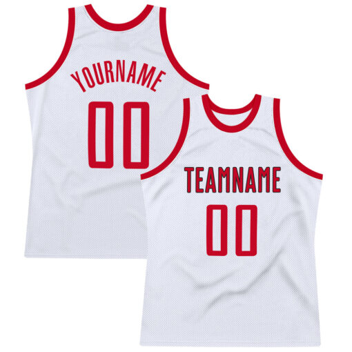Custom Black White Basketball Red Jersey, Design A Basketball Jersey