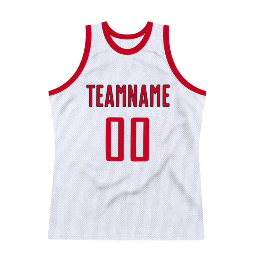 Custom Black White Basketball Red Jersey, Design A Basketball Jersey