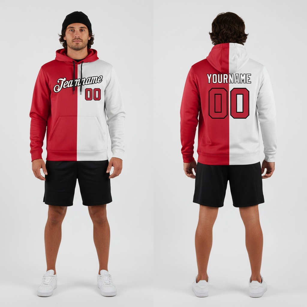 Custom Red White Hoodie, Design My Own Hoodie