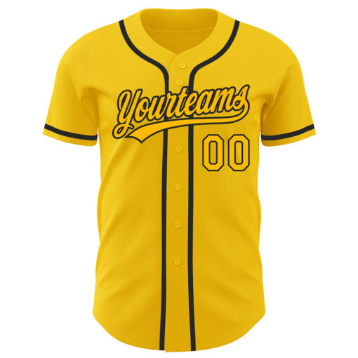Custom Black Yellow Baseball Gold Jersey, Design A Baseball Uniform