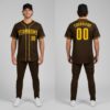 Custom Brown Baseball Gold Jersey, Design My Own Baseball Uniform
