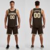 Custom Brown Basketball Cream Jersey, Cool Basketball Uniform Designs