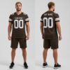 Custom Brown Football White Jersey, Personalized Football Jersey