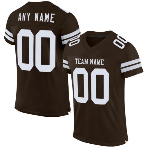 Custom Brown Football White Jersey, Personalized Football Jersey