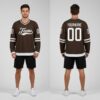 Custom Brown Hockey White Jersey, Best Custom Hockey Jerseys