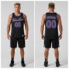 Custom Cream Black Basketball Purple Jersey, Custom Team Basketball Uniforms