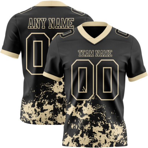 Custom Cream Black Football Jersey, Football Jersey Design