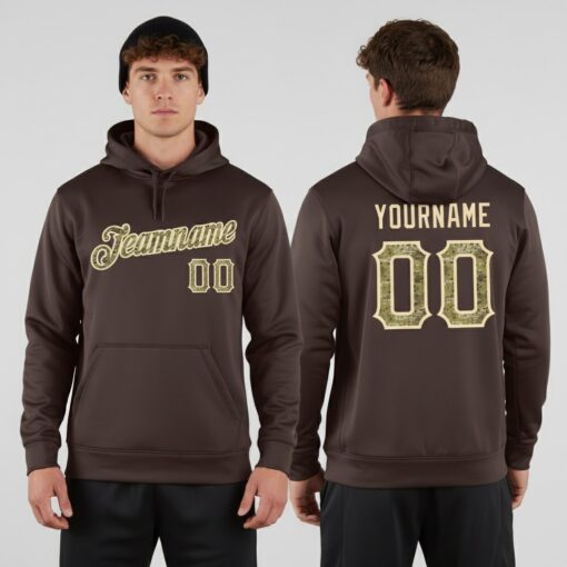 Custom Cream Brown Hoodie, Cool Hoodie Design