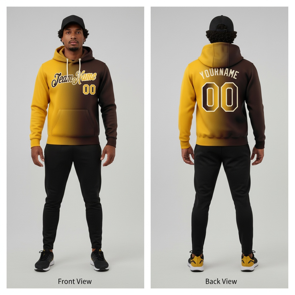 Custom Cream Brown Hoodie, Custom Hoodie Designs