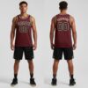 Custom Cream Burgundy Basketball Black Jersey, Customize Basketball Jersey