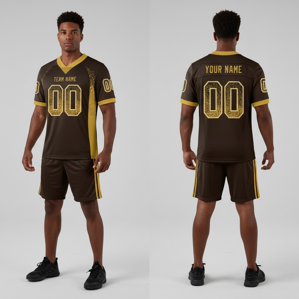 Custom Cream Navy Football Old Gold Jersey, Personalize Your Own Football Jersey