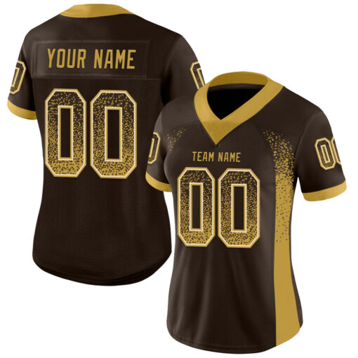 Custom Cream Navy Football Old Gold Jersey, Personalize Your Own Football Jersey