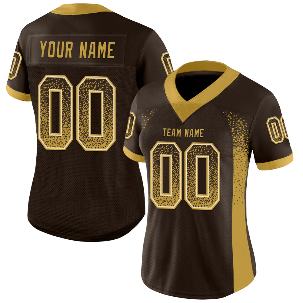 Custom Cream Navy Football Old Gold Jersey, Personalize Your Own Football Jersey