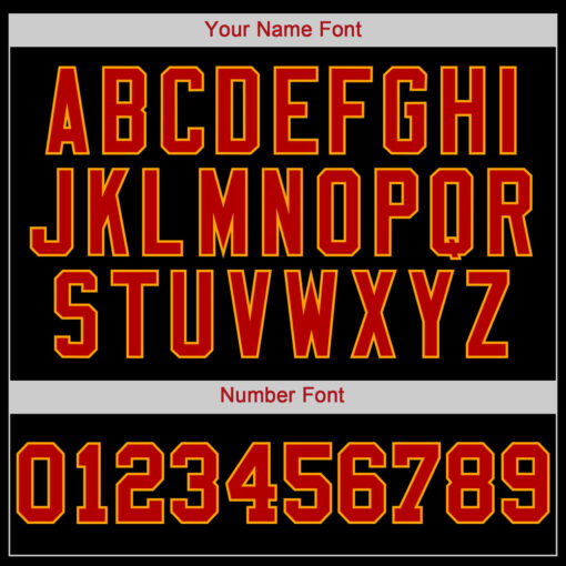 Custom Gold Black Baseball Red Jersey, Customize Baseball Jerseys