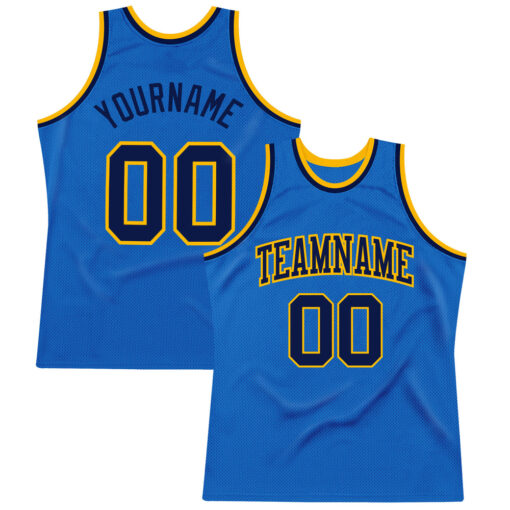 Custom Gold Blue Basketball Navy Jersey, Custom Basketball Jersey