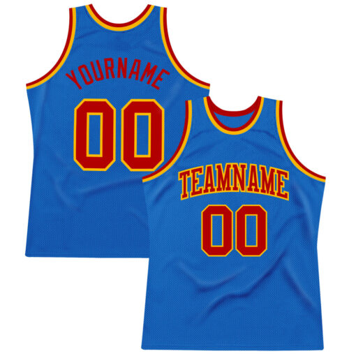 Custom Gold Blue Basketball Red Jersey, Customized Basketball Jerseys