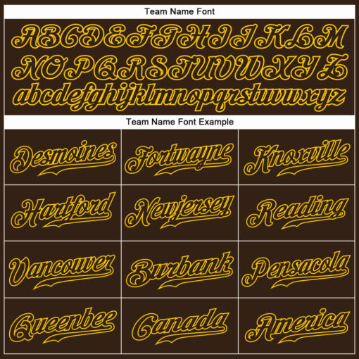 Custom Gold Brown Baseball Brown Jersey, Personalized Baseball Jerseys