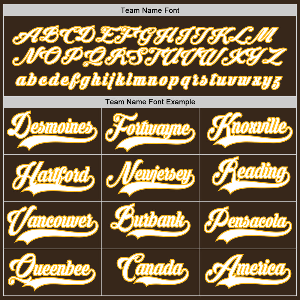 Custom Gold Brown Hockey White Jersey, Cheap Custom Hockey Jerseys