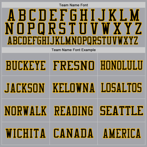 Custom Gold Gray Football Black Jersey, Cool Basketball Uniform Designs