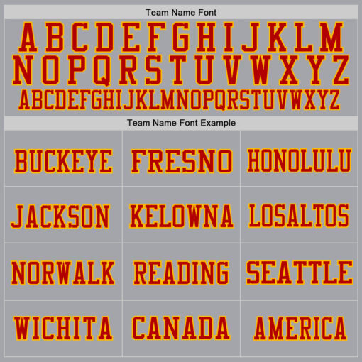 Custom Gold Gray Football Red Jersey, Basketball Uniform Designs