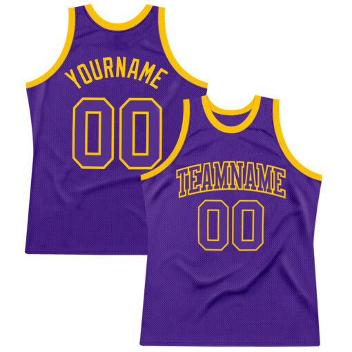 Custom Gold Purple Basketball Purple Jersey, Design Basketball Uniforms