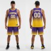 Custom Gold Purple Basketball White Jersey, Personalized Basketball Jersey