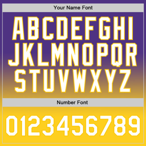 Custom Gold Purple Basketball White Jersey, Personalized Basketball Jersey