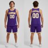 Custom Gold Purple Basketball White Jersey, Personalized Basketball Jerseys