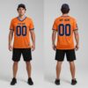 Custom Light Blue Orange Football Navy Jersey, Football Jersey Design