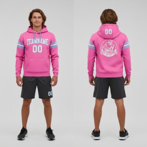 Custom Light Blue Pink Hoodie, Hoodie Designs