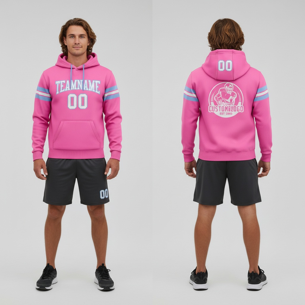 Custom Light Blue Pink Hoodie, Hoodie Designs