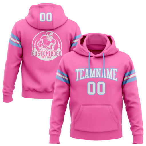 Custom Light Blue Pink Hoodie, Hoodie Designs
