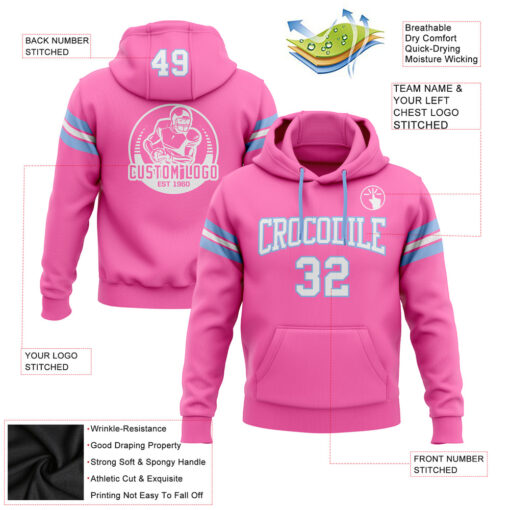 Custom Light Blue Pink Hoodie, Hoodie Designs
