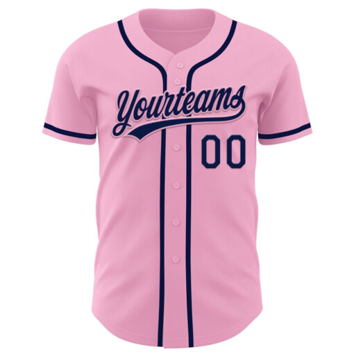 Custom Light Pink Pink Baseball Navy Jersey, Custom Baseball Jerseys