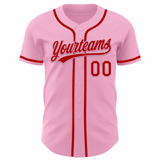 Custom Light Pink Pink Baseball Red Jersey, Customize Baseball Jerseys