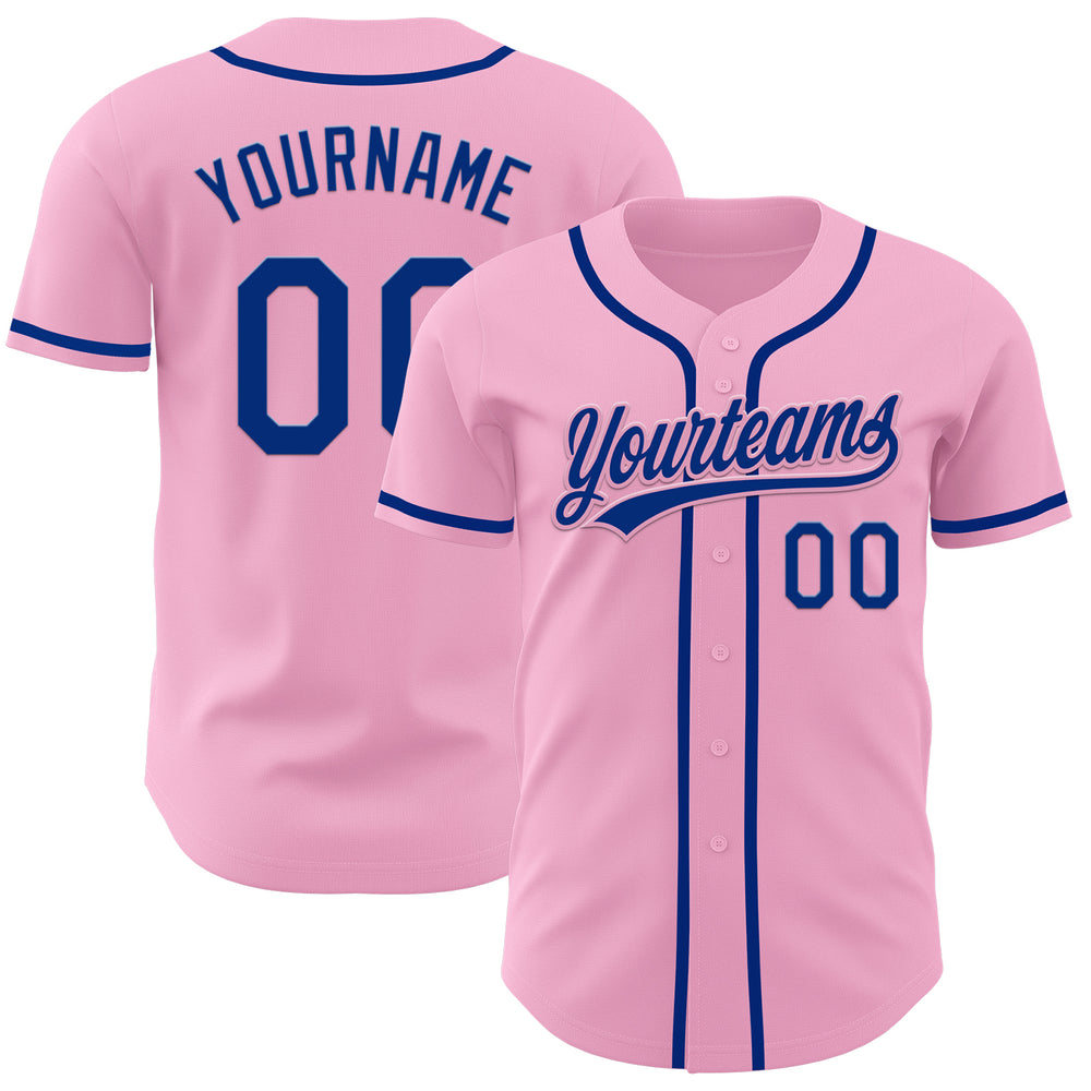 Custom Light Pink Pink Baseball Royal Jersey, Customized Baseball Jerseys