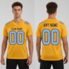 Custom Navy Gold Football Light Blue Jersey, Customized Football Jerseys