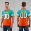 Custom Orange Aqua Football White Jersey, Make Custom Football Uniforms
