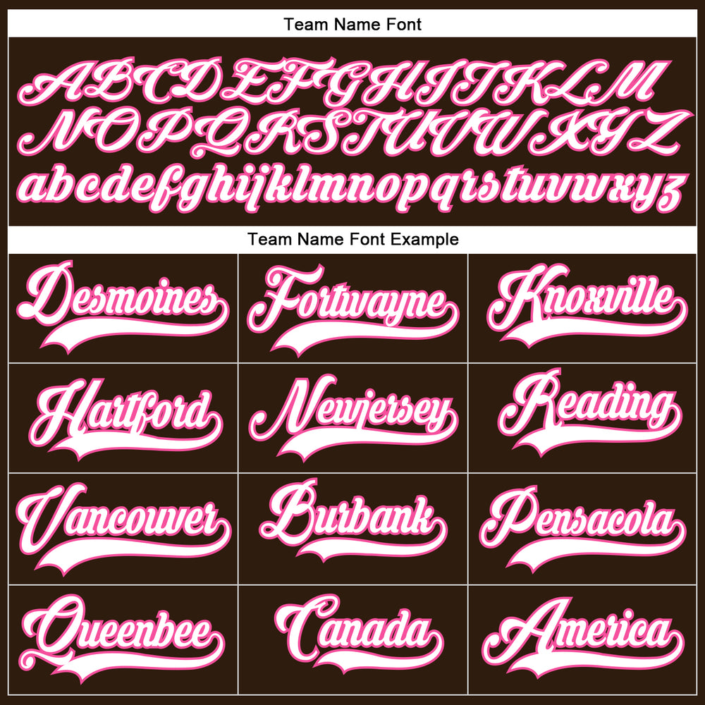 Custom Pink Brown Hockey White Jersey, Hockey Jersey Customization