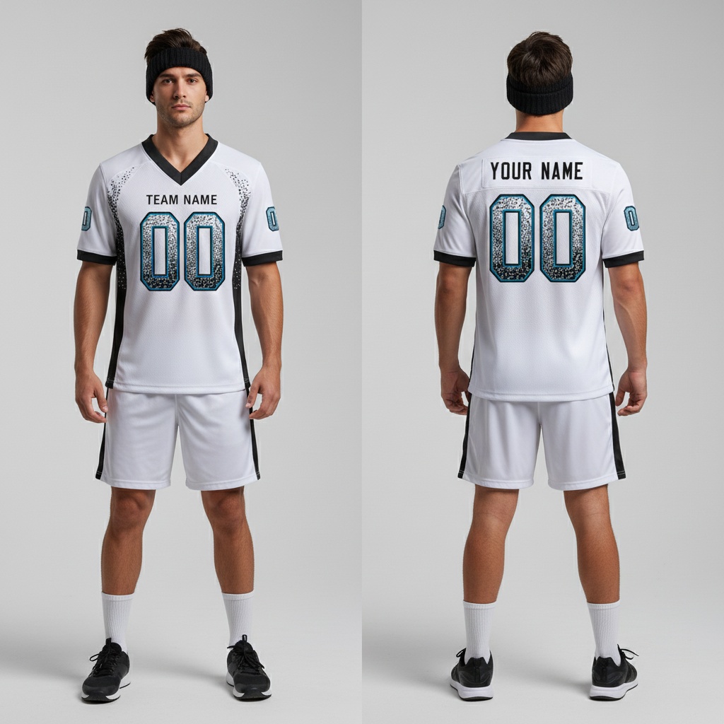 Custom White Black Panther Blue Mesh Drift Fashion Football Jersey, Cool Basketball Jersey Designs