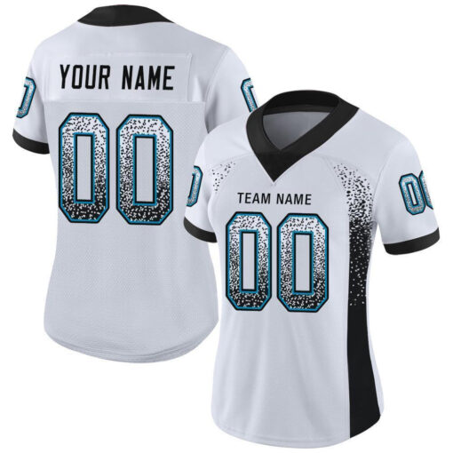 Custom White Black Panther Blue Mesh Drift Fashion Football Jersey, Cool Basketball Jersey Designs