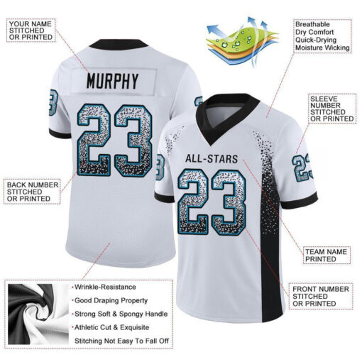 Custom White Black Panther Blue Mesh Drift Fashion Football Jersey, Cool Basketball Jersey Designs