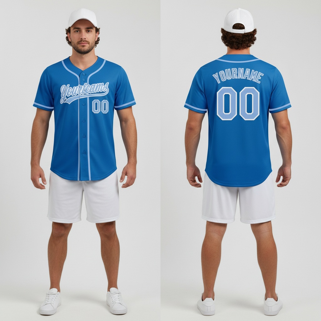 Custom White Blue Baseball Light Blue Jersey, Design Baseball Uniforms