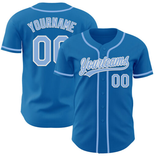 Custom White Blue Baseball Light Blue Jersey, Design Baseball Uniforms