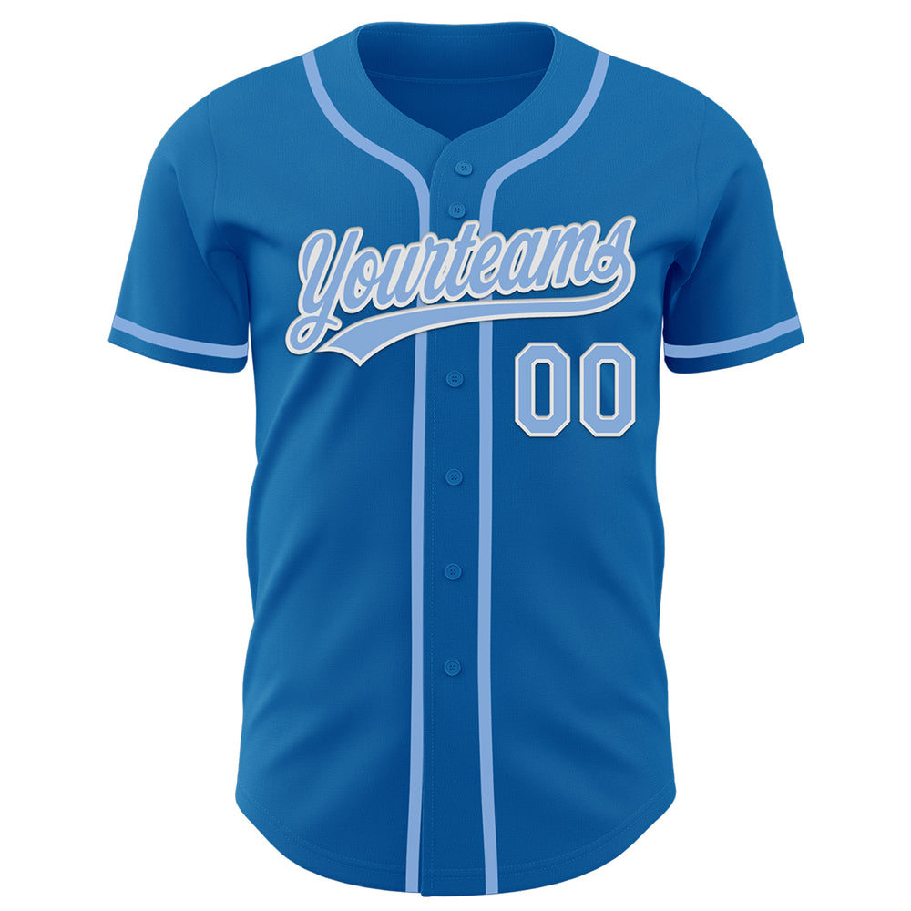 Custom White Blue Baseball Light Blue Jersey, Design Baseball Uniforms